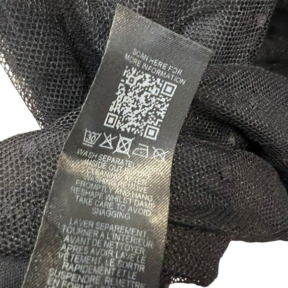 ASOS Design Size 4 Mini Dress Black Polka Dot Ruched Puff Sleeve Mesh V-Neck - Picture 8 of 8